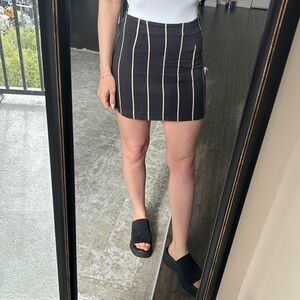 Reformation jeans Striped Jean skirt denim black and ivory stripes